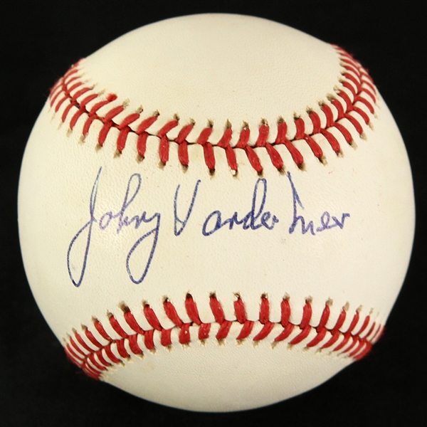 1987-88 Johnny Vander Meer Cincinnati Reds Signed ONL Giamatti Baseball (JSA)