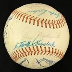 1974 MLB Hall of Fame Multi Signed OAL MacPhail Baseball w/ 25 Signatures Including Mickey Mantle, Satchel Paige, Casey Stengel & More (JSA)
