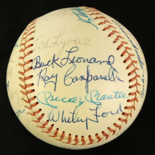 1974 MLB Hall of Fame Multi Signed OAL MacPhail Baseball w/ 25 Signatures Including Mickey Mantle, Satchel Paige, Casey Stengel & More (JSA)