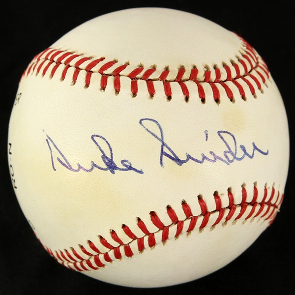 1987-88 Duke Snider Brooklyn Dodgers Signed ONL Giamatti Baseball (JSA)