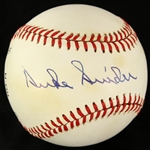 1987-88 Duke Snider Brooklyn Dodgers Signed ONL Giamatti Baseball (JSA)