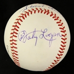 1989-90 Hank Aaron Johnny Logan Milwaukee Braves Signed ONL White Baseball (JSA)