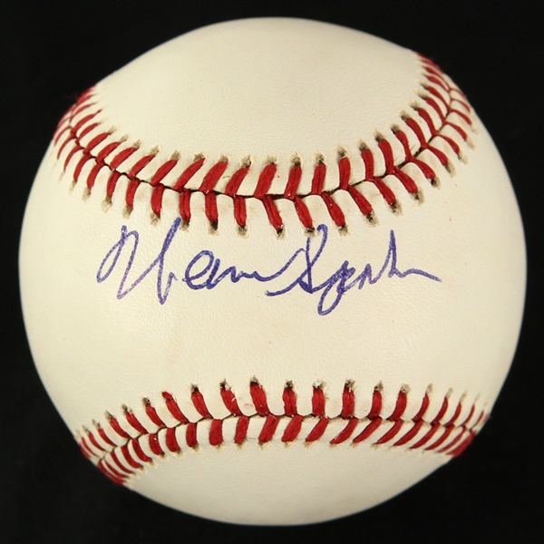 1987-88 Warren Spahn Milwaukee Braves Signed ONL Giamatti Baseball (JSA)