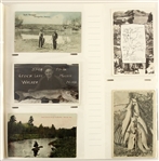 1900's-80's Massive Fishing Postcard Collection - Lot of 500 in Album