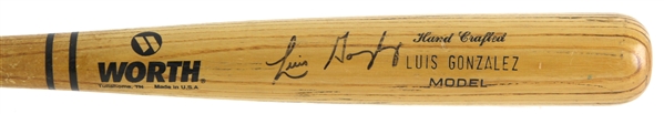 1992-95 Luis Gonzalez Houston Astros Signed Worth Professional Model Game Used Bat (MEARS LOA/JSA)