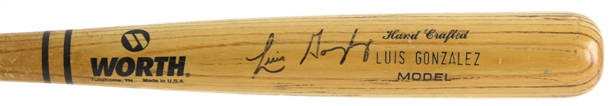 1992-95 Luis Gonzalez Houston Astros Signed Worth Professional Model Game Used Bat (MEARS LOA/JSA)