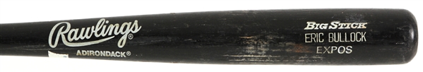 1991 Eric Bullock Montreal Expos Signed Rawlings Adirondack Professional Model Game Used Bat (MEARS LOA/JSA)