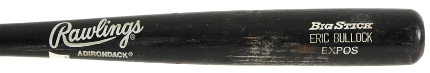 1991 Eric Bullock Montreal Expos Signed Rawlings Adirondack Professional Model Game Used Bat (MEARS LOA/JSA)