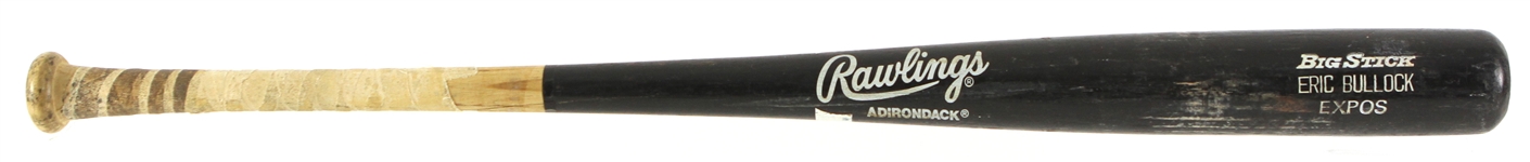 1991 Eric Bullock Montreal Expos Signed Rawlings Adirondack Professional Model Game Used Bat (MEARS LOA/JSA)