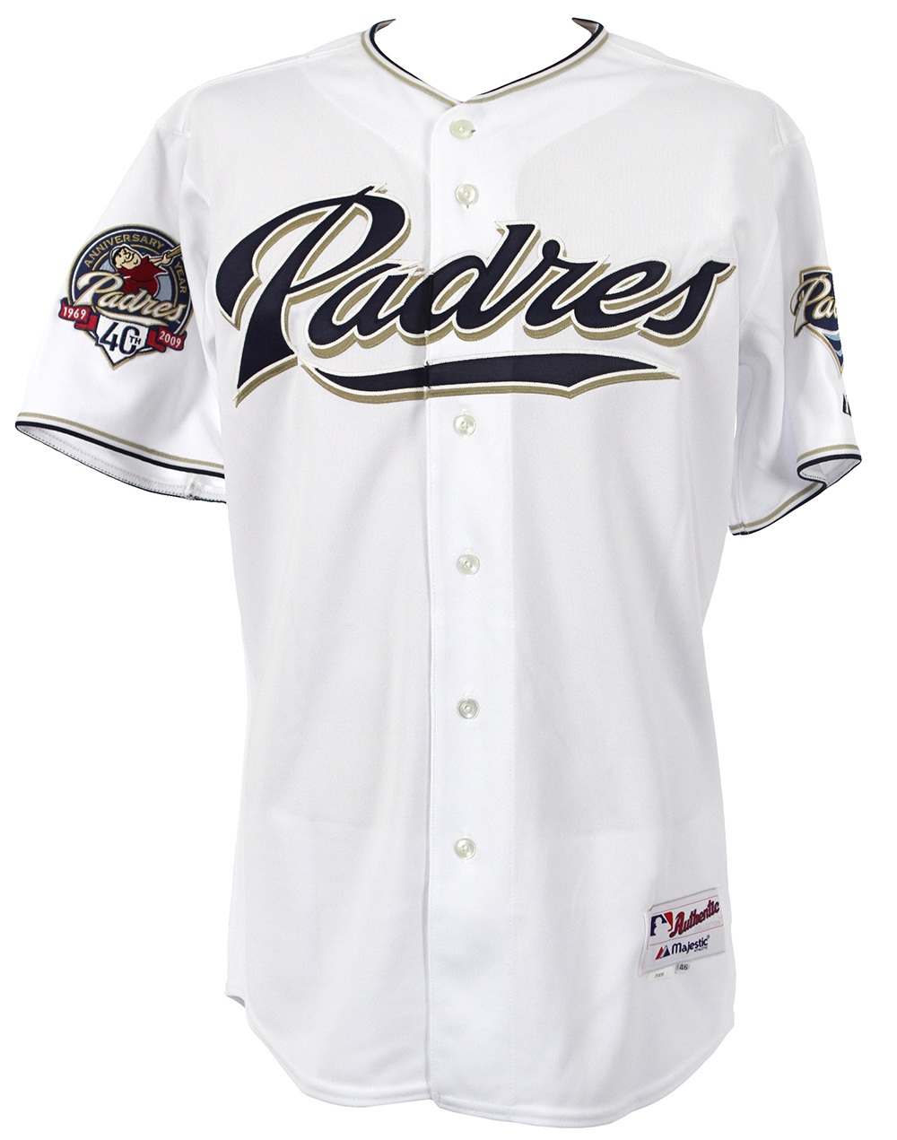 Lot Detail - 2009 Mike Ekstrom San Diego Padres Game Worn Home Jersey  w/40th Anniversary Patch (MEARS LOA)