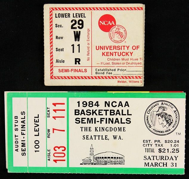 1984-85 NCAA Final Four Kingdome/Rupp Arena Ticket Stubs - Lot of 4
