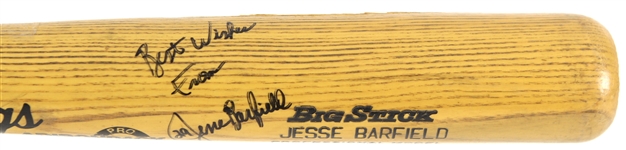 1988-89 Jesse Barfield Blue Jays/Yankees Signed Rawlings Adirondack Professional Model Game Used Bat (MEARS LOA/JSA)