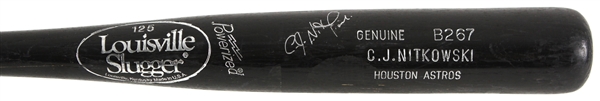 1998 CJ Nitkowski Houston Astros Signed Louisville Slugger Professional Model Game Used Bat (MEARS LOA/JSA)