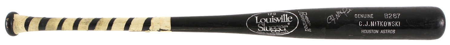1998 CJ Nitkowski Houston Astros Signed Louisville Slugger Professional Model Game Used Bat (MEARS LOA/JSA)
