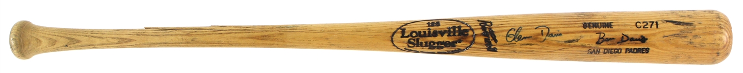 1998 Ben Davis San Diego Padres Louisville Slugger Professional Model Game Used Bat (MEARS LOA/JSA)