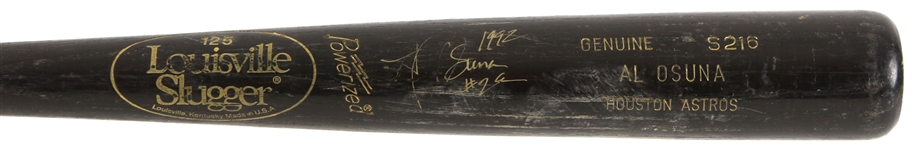 1992 Al Osuna Houston Astros Signed Louisville Slugger Professional Model Bat (MEARS LOA/JSA)