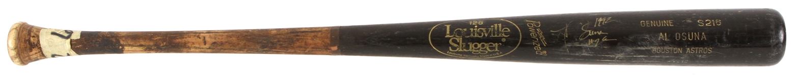 1992 Al Osuna Houston Astros Signed Louisville Slugger Professional Model Bat (MEARS LOA/JSA)