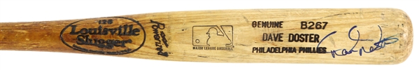 1999 David Doster Philadelphia Phillies Signed Louisville Slugger Professional Model Game Used Bat (MEARS LOA/JSA)