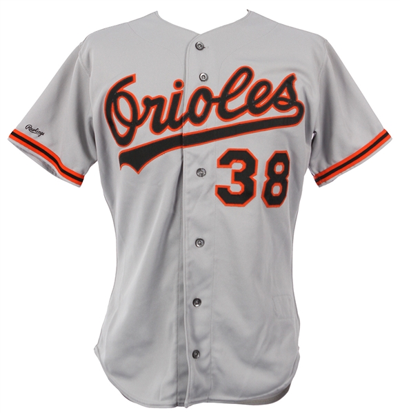 1990 Jeff McKnight Baltimore Orioles Game Worn Road Jersey (MEARS LOA)