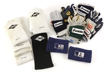 1990s MLB Game Worn Batting Glove Wristband Wearable Pad Collection - Lot of 18 (MEARS LOA)