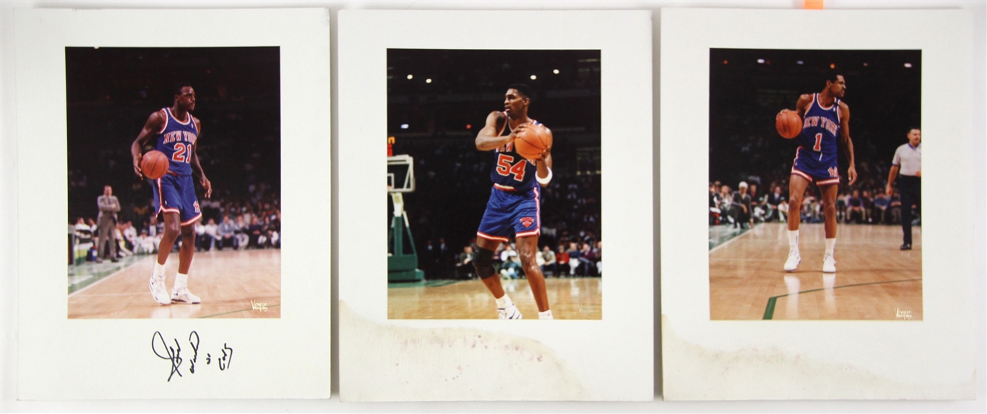 1980s/90s New York Knicks Vogue Photographer Studio Professional 11x14 Photo Lot (7 signed, 9 total) (JSA)