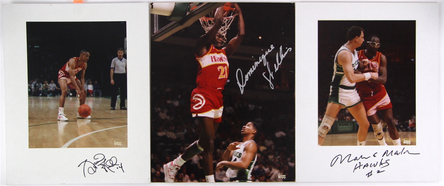 1980s/90s Atlanta Hawks Vogue Photographer Studio Professional 11x14 Photo Lot (8 signed, 9 total) (JSA)