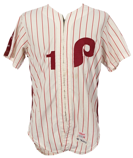 1976 Carroll Beringer Philadelphia Phillies Game Worn Home Jersey (MEARS LOA)