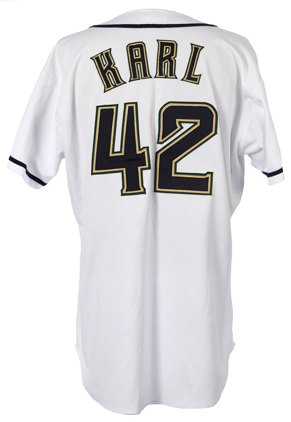 1998 GAME WORN USED DON ROWE MILWAUKEE BREWERS ALT JERSEY 48