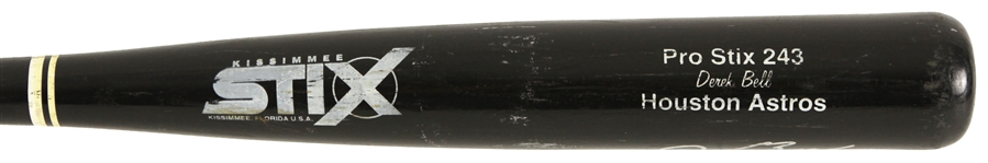 1995-99 Derek Bell Houston Astros Signed Kissimmee Stix Professional Model Game Used Bat (MEARS LOA/JSA)