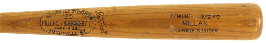 1977 Felix Millan New York Mets H&B Louisville Slugger Professional Model Game Used Bat (MEARS LOA)