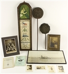 1914-19 World War I Memorabilia Collection - Lot of 12 w/ Framed Items, Yard Markers, Post Cards, Booklets & More
