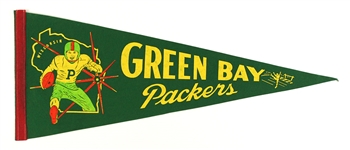 1950s Green Bay Packers 29" Full Size Pennants- Lot of 2