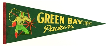 1950's Green Bay Packers 29 Full Size Pennants- Lot of 2