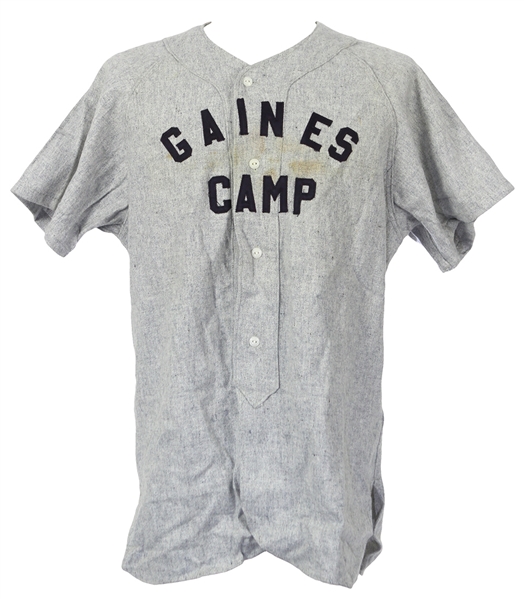 1960s Gaines Camp Game Worn MacGregor Flannel Baseball Jersey (MEARS LOA)