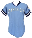 1976 Dennis Leonard Kansas City Royals Game Worn Road Jersey (MEARS 9.5)