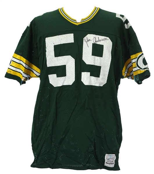 1985-87 John Anderson Green Bay Packers Signed Game Worn Home Jersey (MEARS A10/JSA)