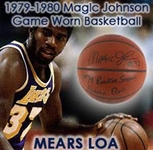 1979 Magic Johnson Los Angeles Lakers Signed Wilson ONBA OBrien Game Used Basketball (MEARS LOA/JSA)