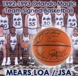 1992-93 Orlando Magic Team Signed Game Used ONBA Stern Basketball w/ 12 Signatures Including Rookie Shaquille ONeal & More (JSA)