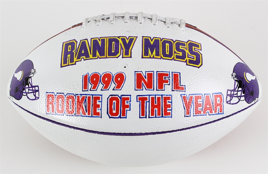1999 Randy Moss Minnesota Vikings Rookie Of The Year Painted ONFL Tagliabue Football 