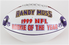 1999 Randy Moss Minnesota Vikings Rookie Of The Year Painted ONFL Tagliabue Football 