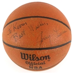 1963-74 Jerry Lucas Signed ONBA Kennedy Game Used Basketball (MEARS LOA/JSA)