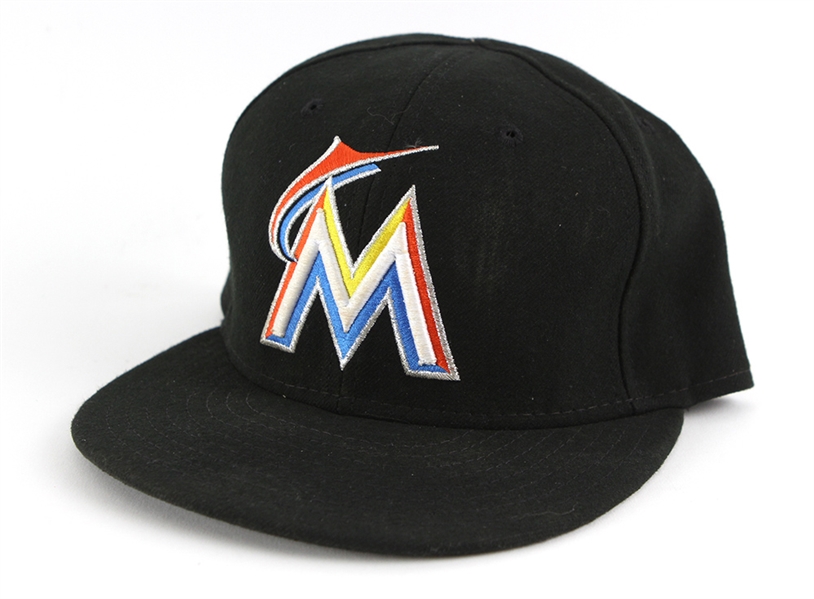 2015 Giancarlo Stanton Miami Marlins Game Worn Cap (MEARS LOA/Rich Altman Letter)