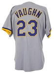 1992 Greg Vaughn Milwaukee Brewers Signed Game Worn Road Jersey (MEARS A10/JSA/Team Letter) Wives' Auction