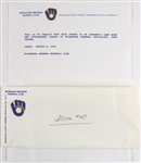 1992 Greg Vaughn Milwaukee Brewers Signed Game Worn Road Jersey (MEARS A10/JSA/Team Letter) Wives' Auction