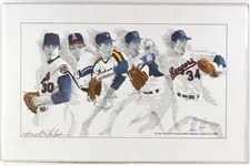 1989 Nolan Ryan Texas Rangers Signed 16" x 26"  5,000th Strikeout Lithograph (JSA) 167/500