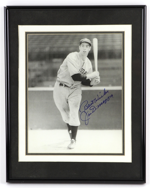 1990s Joe DiMaggio New York Yankees Signed 11" x 14" Framed Photo (JSA)