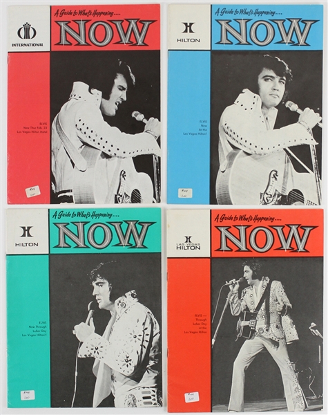 1972-73 Elvis Presley King of Rock N Roll Las Vegas Whats Happening Now Guides - Lot of 4