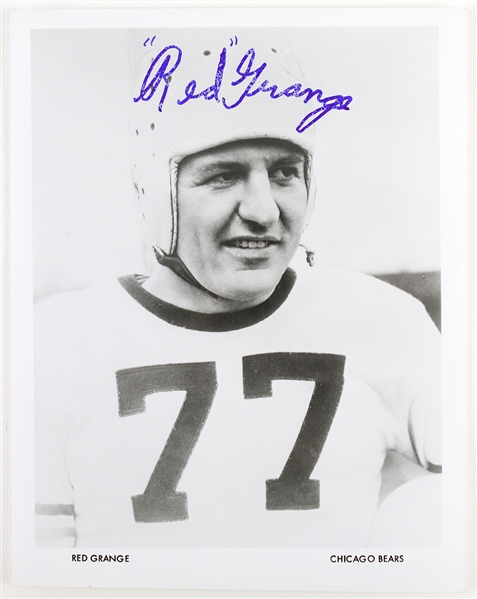 1980s Red Grange Chicago Bears Signed 8" x 10" Photo (JSA)