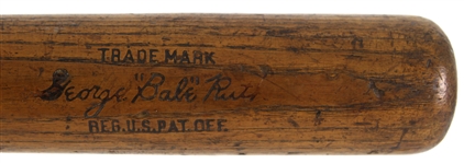 1921-31 George “Babe” Ruth New York Yankees H&B Louisville Slugger Professional Model Bat (MEARS A7.5)
