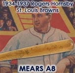 1934-1937 Rogers Hornsby St. Louis Browns H&B Louisville Slugger Professional Model Bat (MEARS A8)